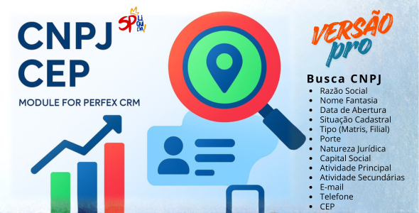 Auto Busca CNPJ e CEP Versão Pró + Máscaras para Perfex CRM - Original Liquida SP